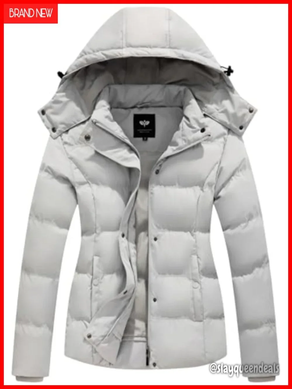 Quilted Puffer Jacket with Removable Hood - Warm Winter Coat